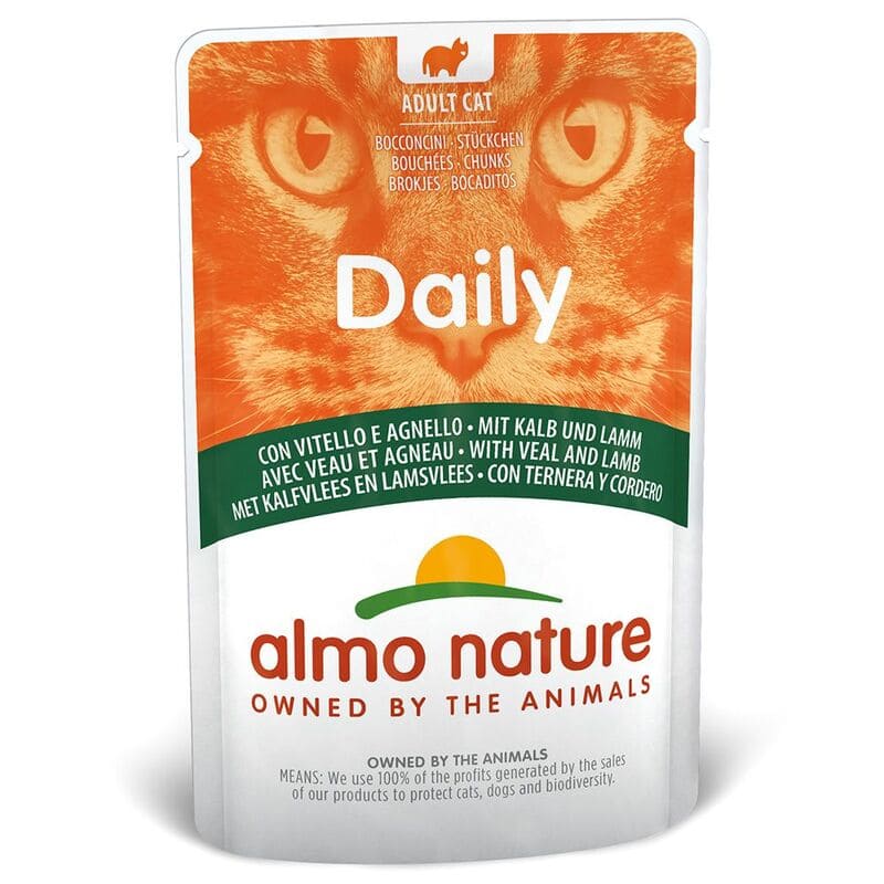 ALMO NATURE CAT DAILY VEAL & LAMB kaķu konservi Teļš, jērs 70g